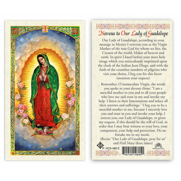 Our Lady Of Guadalupe - Novena Laminated Prayer Cards