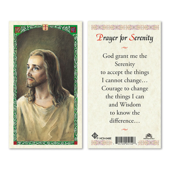 Head Of Christ Prayer For Serenity Laminated Prayer Cards