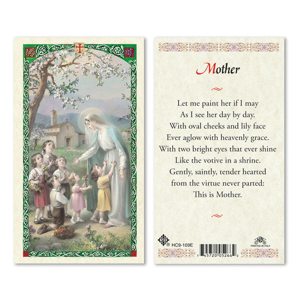 Mary W/ Children Mother Prayer Laminated Prayer Cards