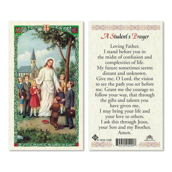 Student's Prayer Laminated Prayer Cards
