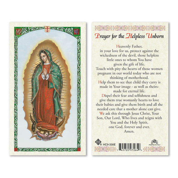 Guadalupe Prayer For The Helpless Unborn Laminated Prayer Cards Guadalupe Prayer For The Helpless Unborn Laminated Prayer Cards