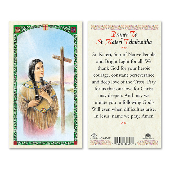 Blessed Kateri Tekakwitha Laminated Prayer Cards