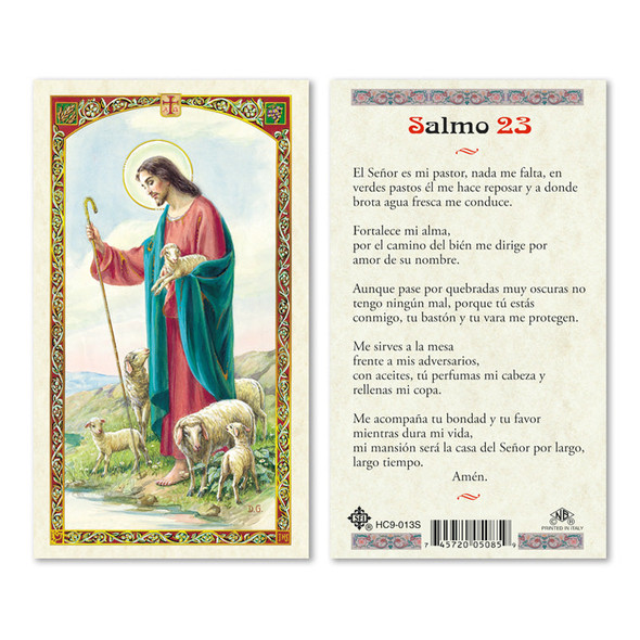 The Good Shepherd Salmo 23 Spanish Laminated Prayer Cards