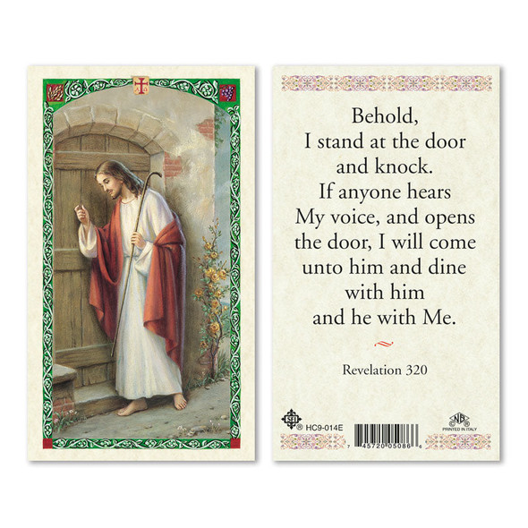 Jesus Knocking Laminated Prayer Cards