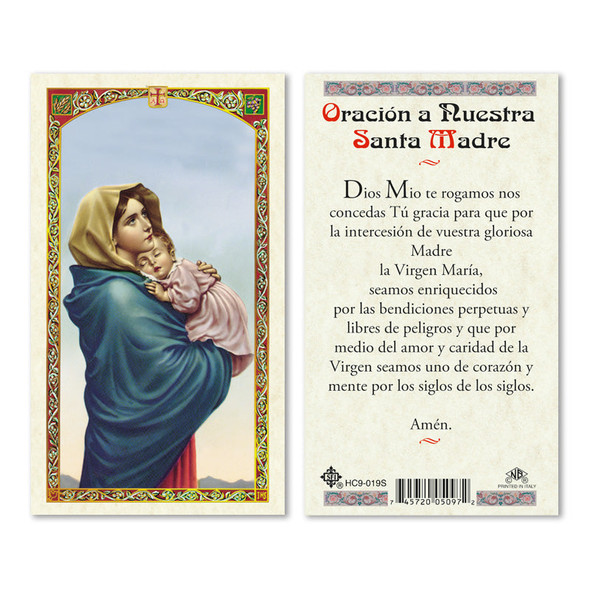 Madona Prayer To Saint Aloysius Spanish Laminated Prayer Cards