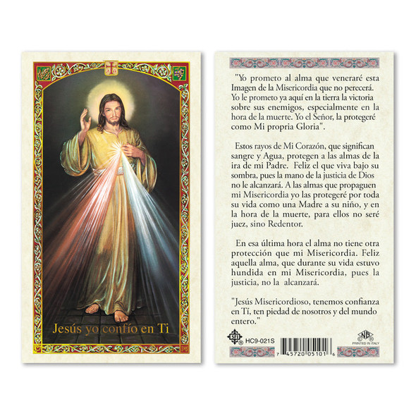 Divina Misericordia Spanish Laminated Prayer Cards