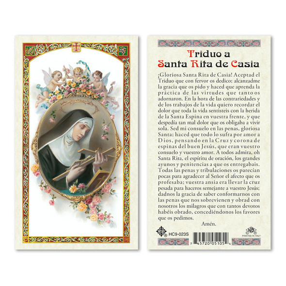 St. Rita Spanish Laminated Prayer Cards