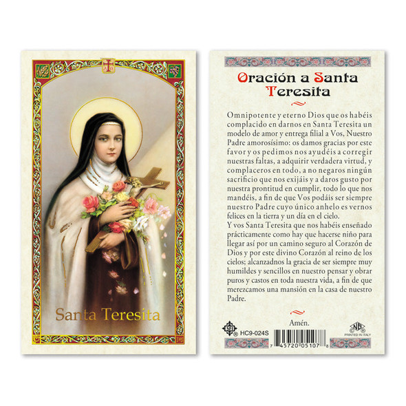 St. Theresa Spanish Laminated Prayer Cards