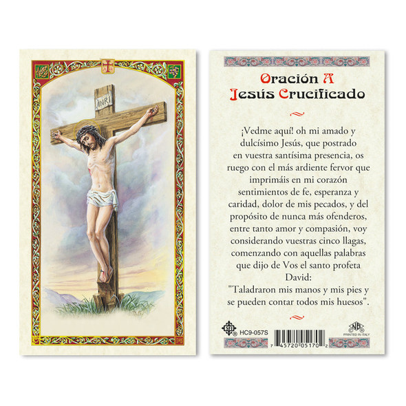 Oracion De Jesus Crucificado Spanish Laminated Prayer Cards