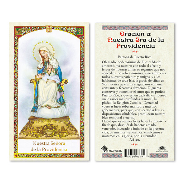 Señora De  La Divina Providencia Spanish Laminated Prayer Cards