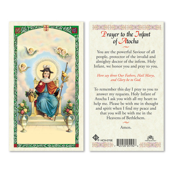 Infant Of Atocha Laminated Prayer Cards