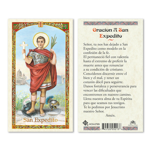 San Expedito Spanish Laminated Prayer Cards