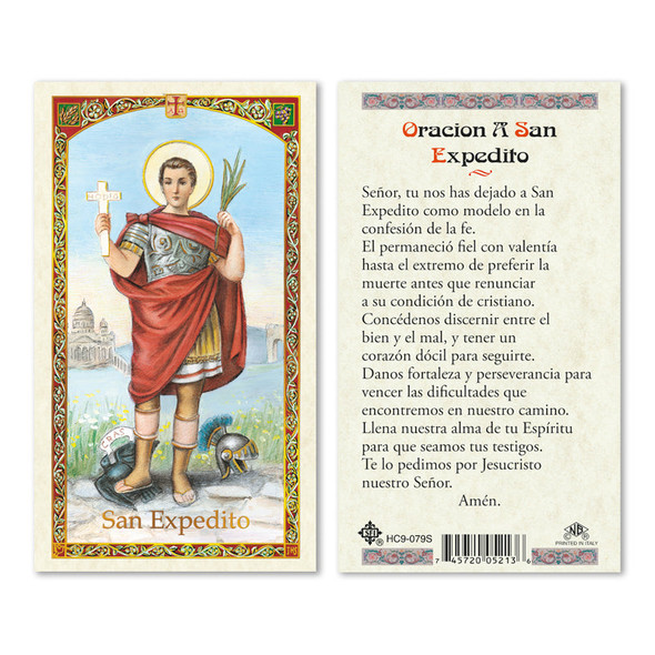 San Expedito Spanish Laminated Prayer Cards San Expedito Spanish Laminated Prayer Cards