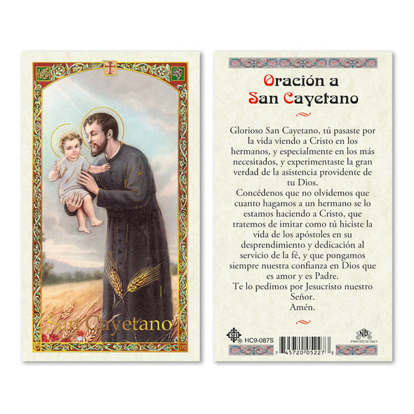 San Cayetano Spanish Laminated Prayer Cards