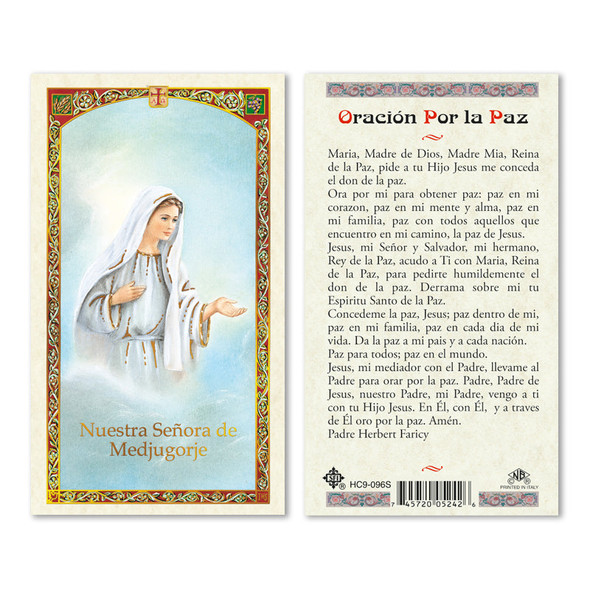 Medjugorje Spanish Laminated Prayer Cards