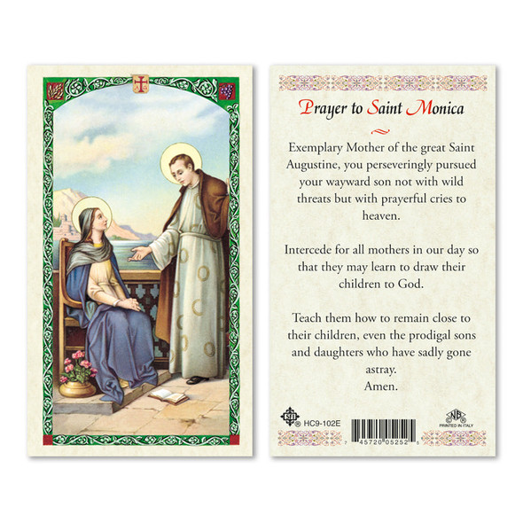 St. Monica Laminated Prayer Cards