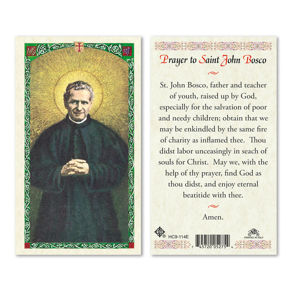 St. John Bosco Laminated Prayer Cards