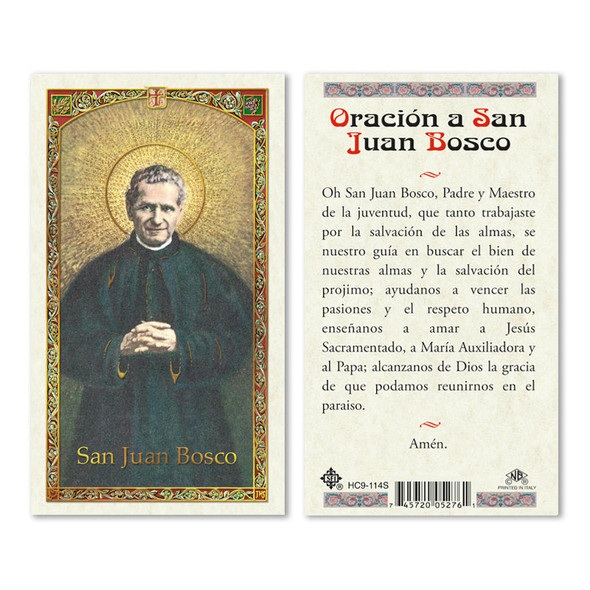 San Juan Bosco Spanish Laminated Prayer Cards