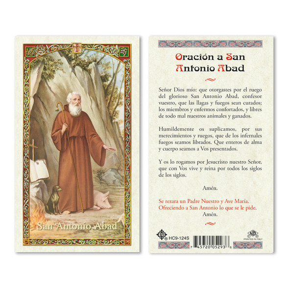 San Antonio Abad Spanish Laminated Prayer Cards