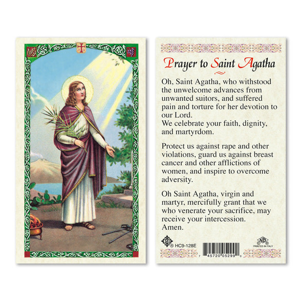 St. Agatha Laminated Prayer Cards