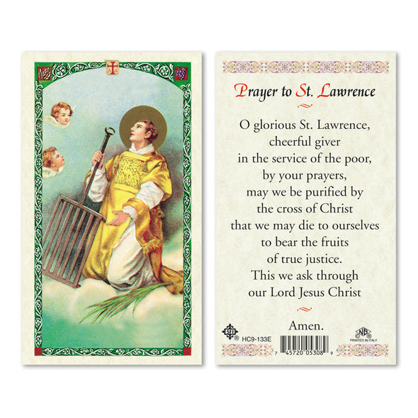 St. Lawrence Laminated Prayer Cards