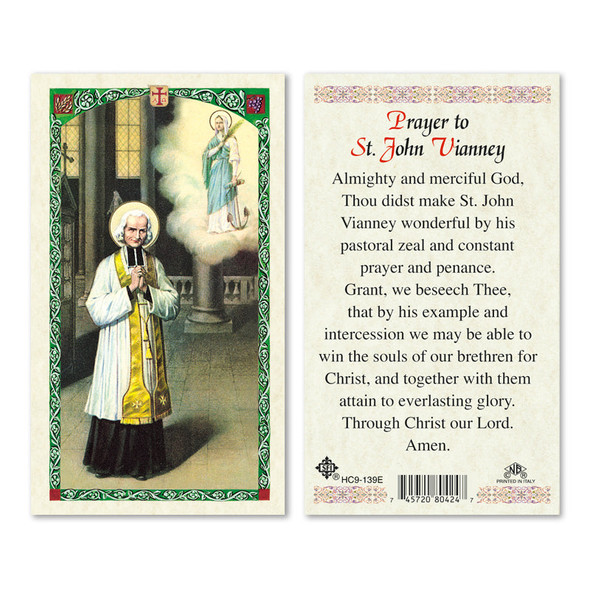 St. John Vianney Laminated Prayer Cards