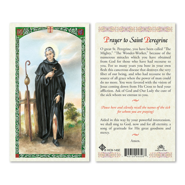 St. Peregrine Laminated Prayer Cards