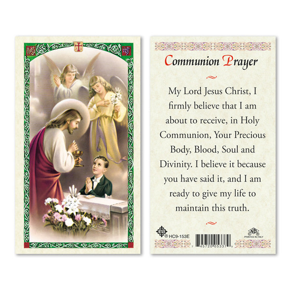 First Communion Prayer Boy Laminated Prayer Cards