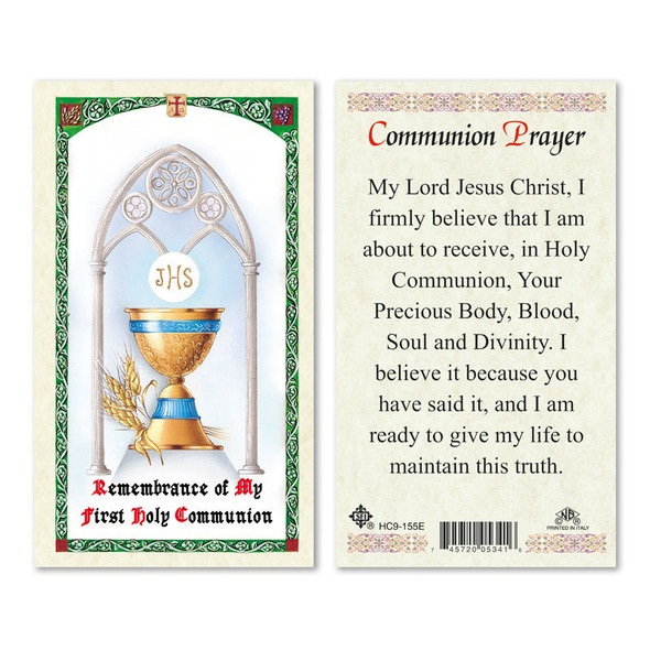 First Communion Prayer Neutral Laminated Prayer Cards