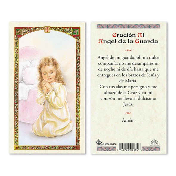 Angel De Guardia Nina Spanish Laminated Prayer Cards