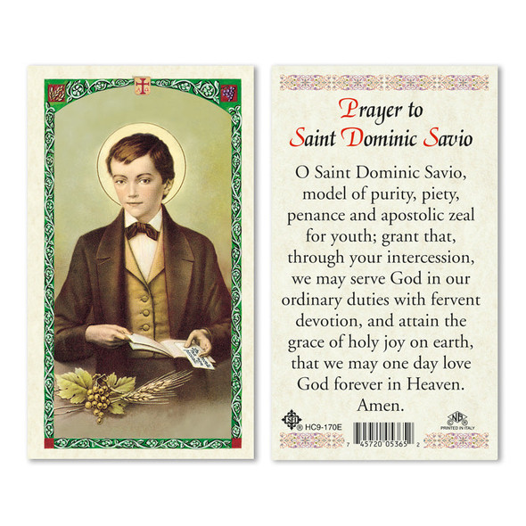 St. Dominic Savio Laminated Prayer Cards St. Dominic Savio Laminated Prayer Cards