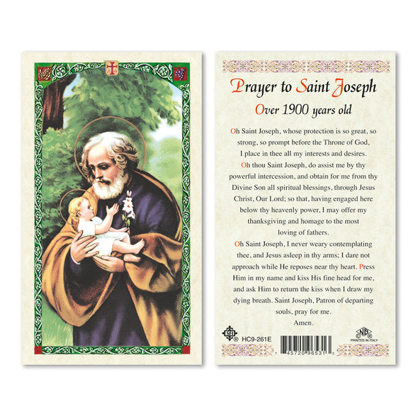 St. Joseph Prayer Over 1900 Years Laminated Prayer Cards