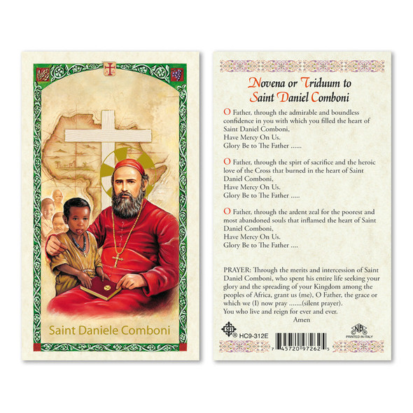 Novena To St. Daniel Comboni Laminated Prayer Cards