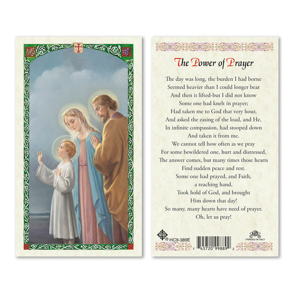 Holy Family /  Power Of Prayer Laminated Prayer Cards