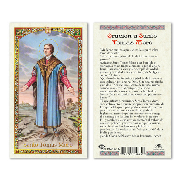 Oracion A San Tomas More Spanish Laminated Prayer Cards