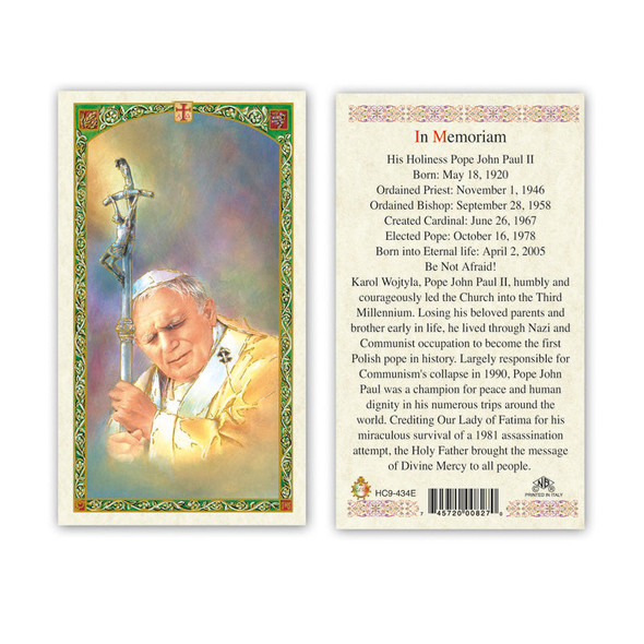 St. John Paul Ii Laminated Prayer Cards