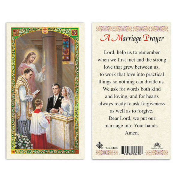 Jesus Church Marriage - A Marriage Prayer Laminated Prayer Cards