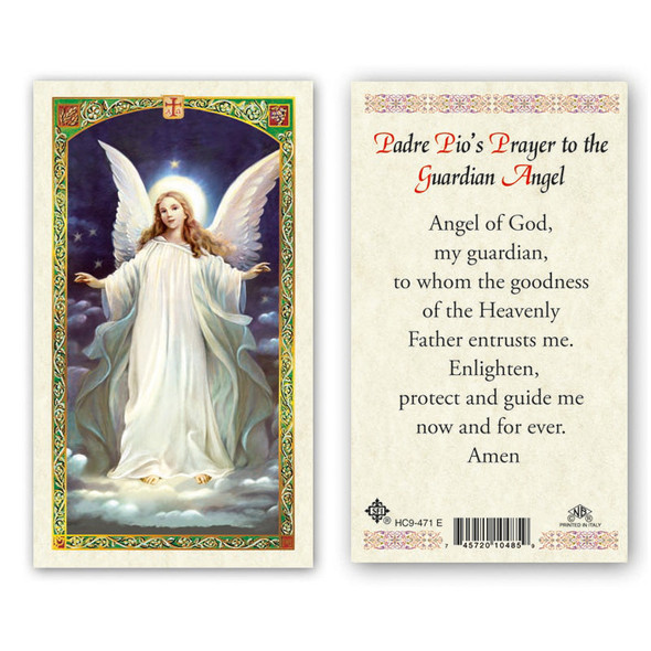 Guardian Angel - Padre Pio'S Prayer To The Guardian Angel Laminated Prayer Cards