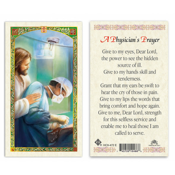 Jesus W/Doctor - A Physician'S Prayer Laminated Prayer Cards