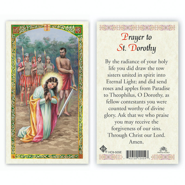 St. Dorothy Prayer Laminated Prayer Cards