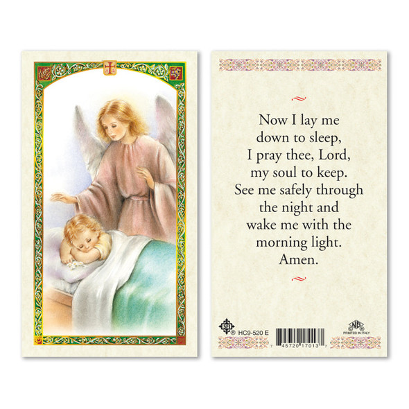 Guardian Angel - Now I Lay Me Down To Sleep  Laminated Prayer Cards