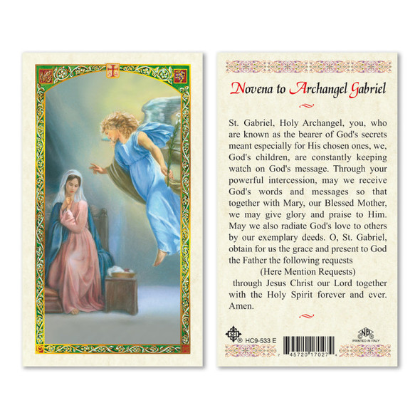 Archangel Gabriel Laminated Prayer Cards