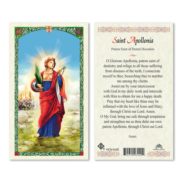 St. Apollonia Laminated Prayer Cards