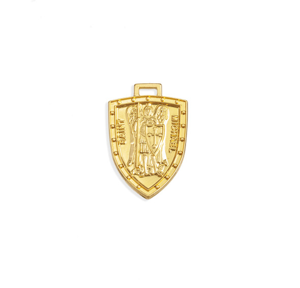 Gold Over Sterling Silver St. Michael Shield Medal