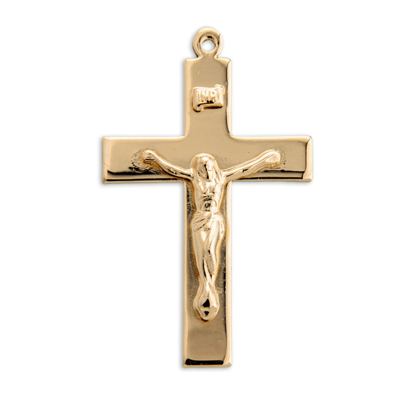 Gold Over Sterling Silver High-Polished Crucifix