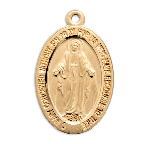 Gold Over Sterling Silver Miraculous Medal