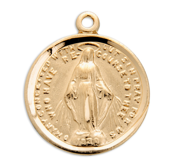 Gold Over Sterling Silver Round Miraculous Medal