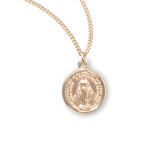 Gold Over Sterling Silver Round Miraculous Medal