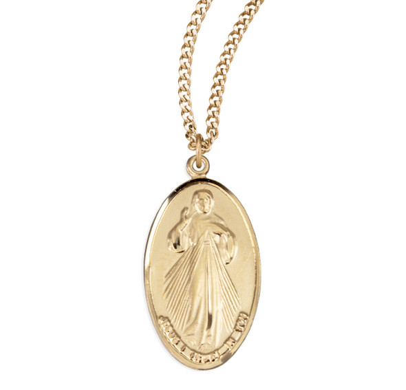 Gold Over Sterling Silver DiVine Mercy Medal