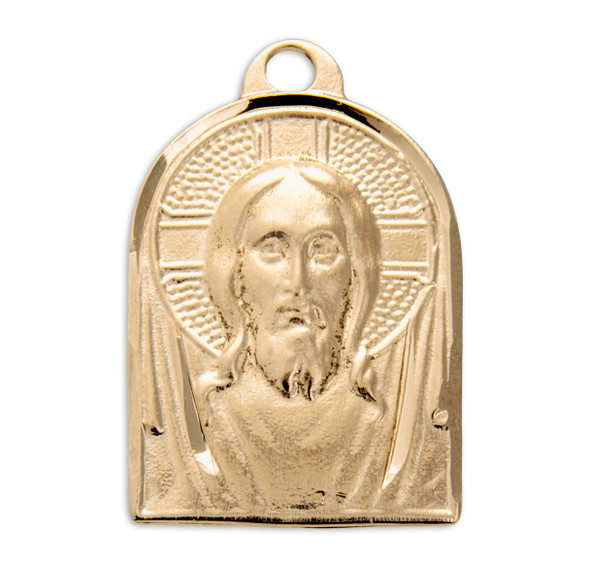 Gold Over Sterling Silver Medal of Christ